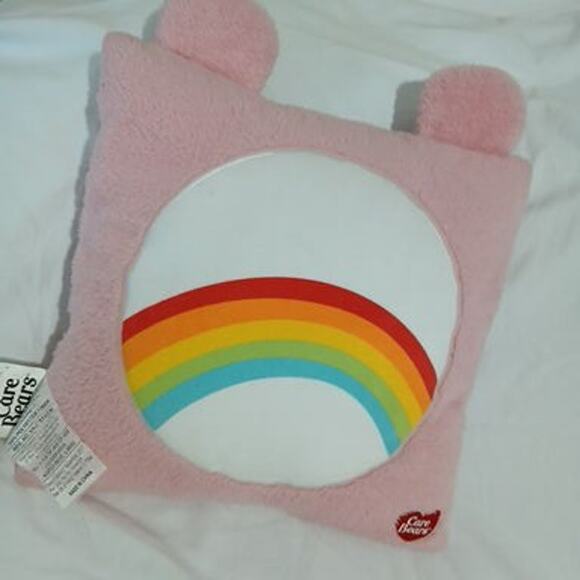 Care Bears American Greetings 2017 Cheer Bear Pillow Land Of Nod Pink Square - Picture 7 of 14